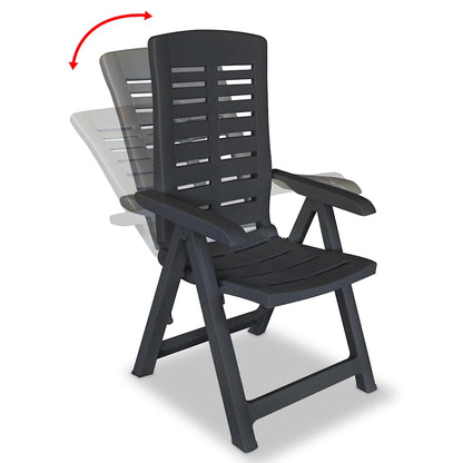 vidaXL Reclining Folding Chairs 4 pcs Plastic Anthracite 2