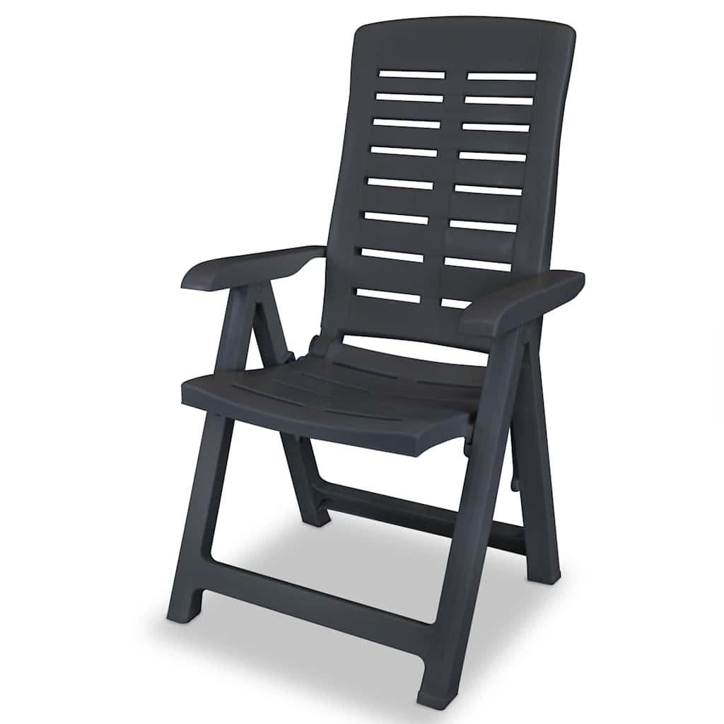 vidaXL Reclining Folding Chairs 4 pcs Plastic Anthracite 3