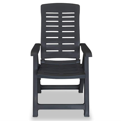 vidaXL Reclining Folding Chairs 4 pcs Plastic Anthracite 4