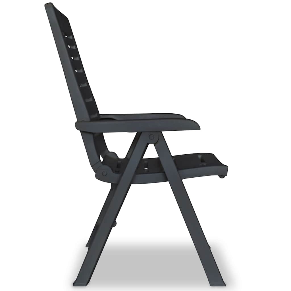 vidaXL Reclining Folding Chairs 4 pcs Plastic Anthracite 5