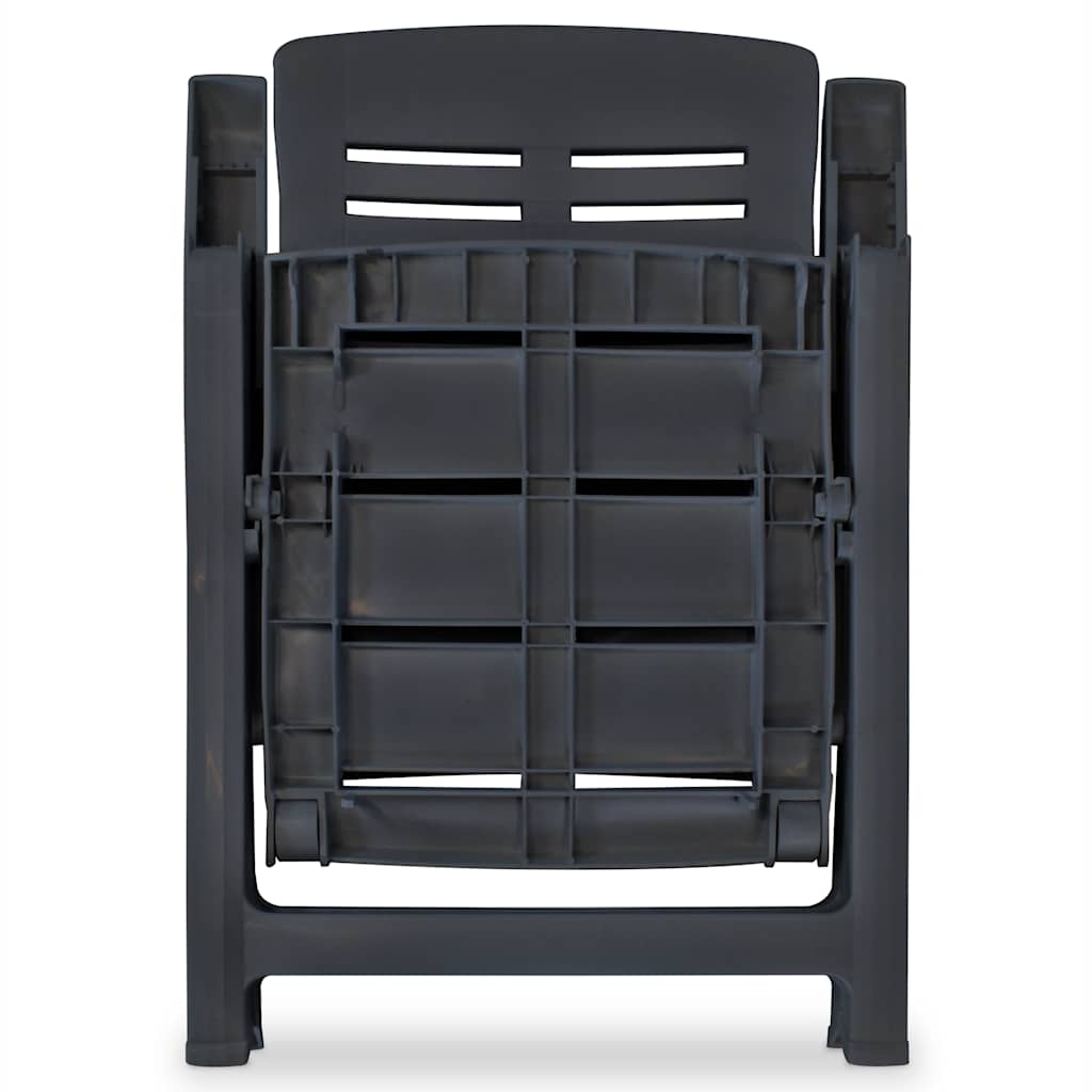 vidaXL Reclining Folding Chairs 4 pcs Plastic Anthracite 6