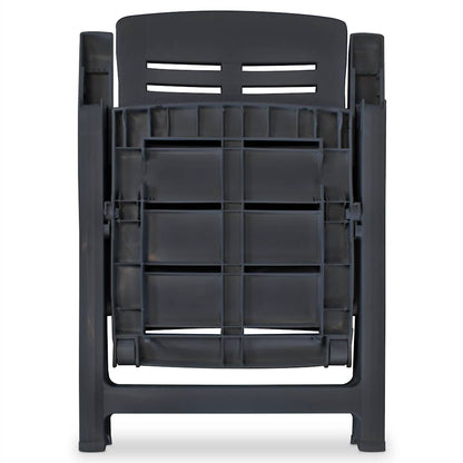 vidaXL Reclining Folding Chairs 4 pcs Plastic Anthracite 6