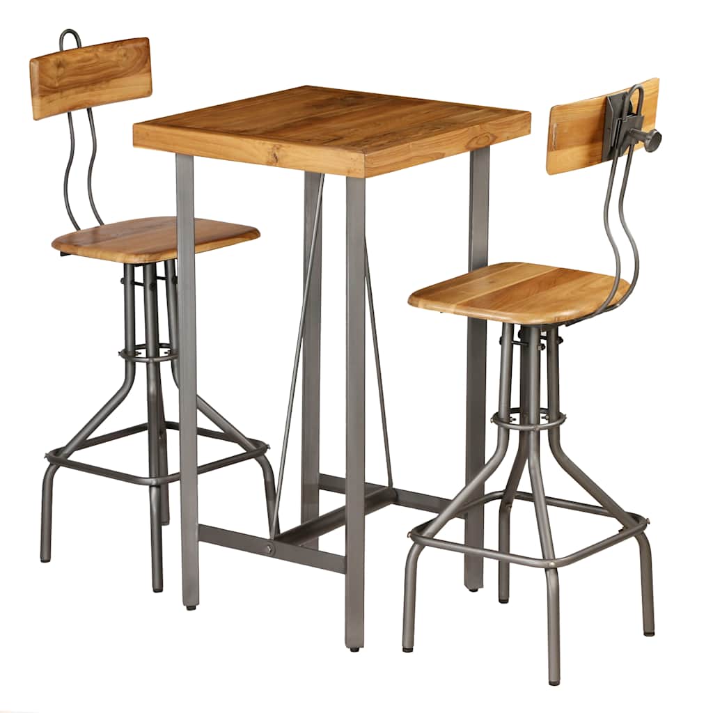 245808 vidaXL Bar Set 3 Pieces Solid Reclaimed Teak 1