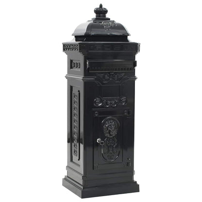 vidaXL Pillar Letterbox | Black | Cast Aluminium | Standard | Locks 2