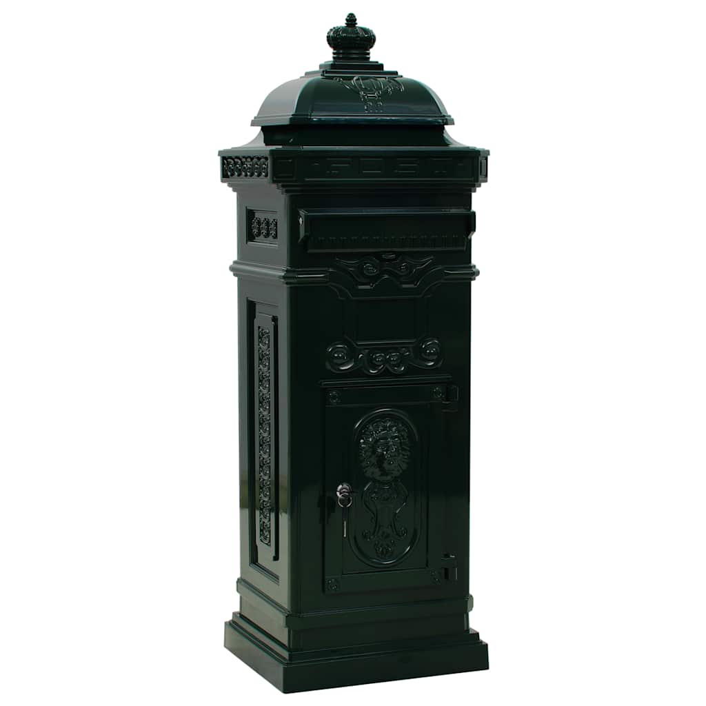 43890 vidaXL Pillar Letterbox Aluminium Vintage Style Rustproof Green 2
