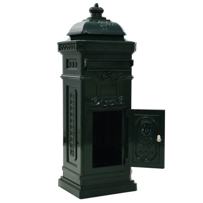 43890 vidaXL Pillar Letterbox Aluminium Vintage Style Rustproof Green 4