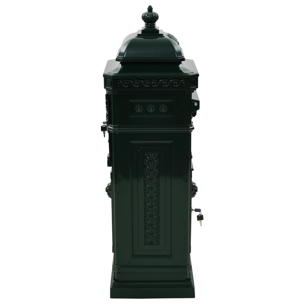 43890 vidaXL Pillar Letterbox Aluminium Vintage Style Rustproof Green 6