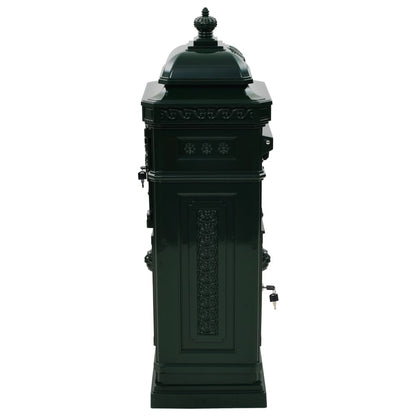 43890 vidaXL Pillar Letterbox Aluminium Vintage Style Rustproof Green 6