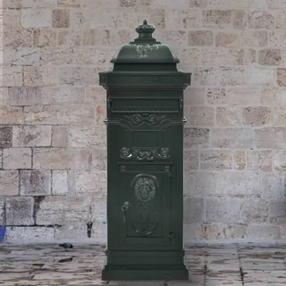 43890 vidaXL Pillar Letterbox Aluminium Vintage Style Rustproof Green 1