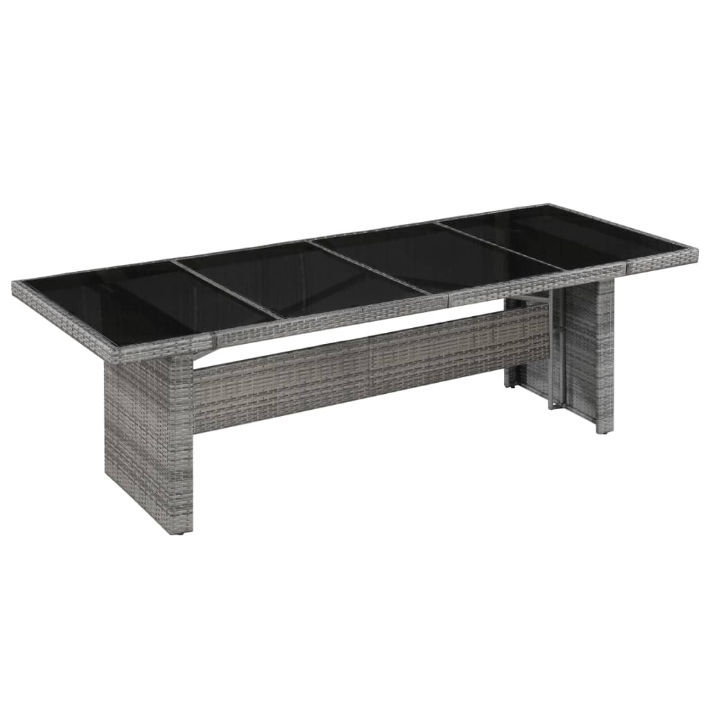 43941 vidaXL Garden Table 240x90x74 cm Poly Rattan and Glass 1