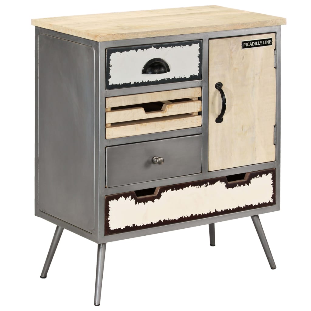 246283 vidaXL Sideboard Solid Mango Wood and Steel 65x33x76 cm 5