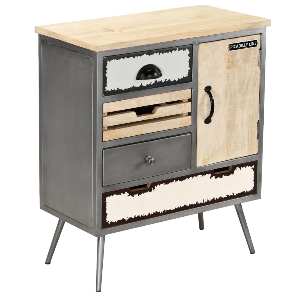 246283 vidaXL Sideboard Solid Mango Wood and Steel 65x33x76 cm 4