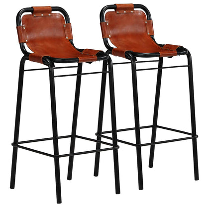 246286 vidaXL Bar Set 3 Pieces Solid Reclaimed Wood and Genuine Goat Leather 4