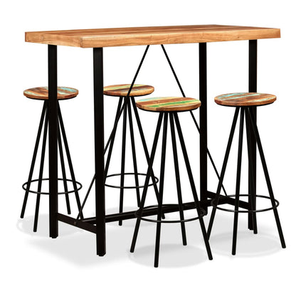 Bar Set 3 Pieces Solid Acacia and Reclaimed Wood 4
