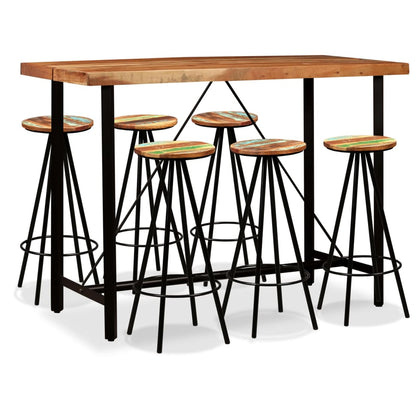 Bar Set 3 Pieces Solid Acacia and Reclaimed Wood 6