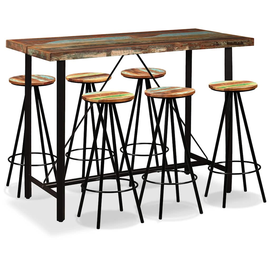 Bar Set 3 Pieces Solid Reclaimed Wood 6