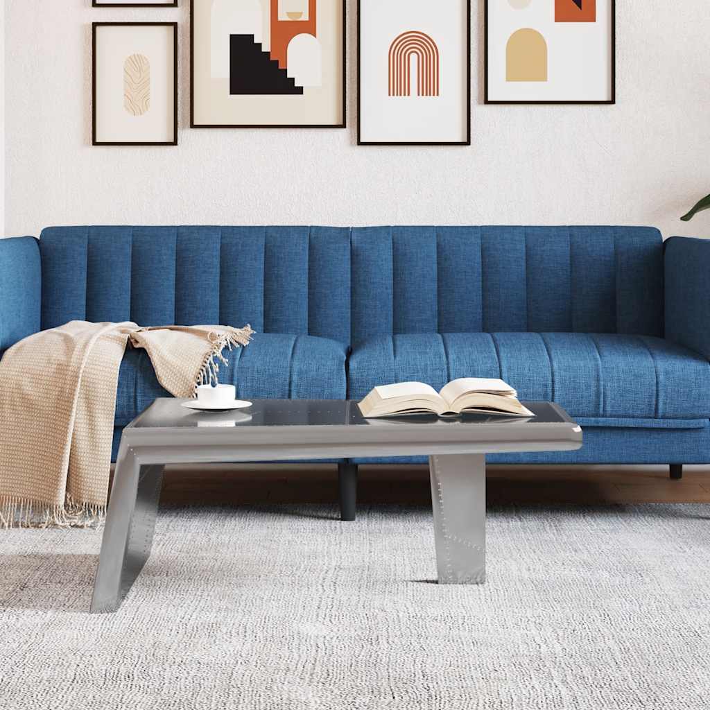 vidaXL Coffee Table | Silver | Aluminium | Industrial | Coffee Table 3