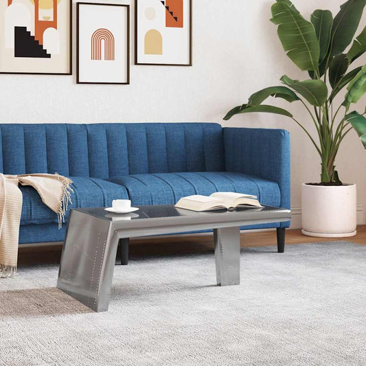 vidaXL Coffee Table | Silver | Aluminium | Industrial | Coffee Table 1