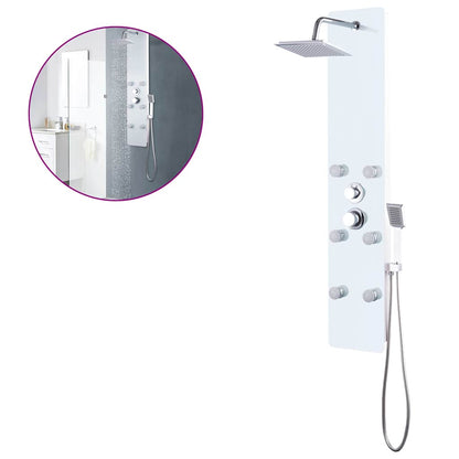 142992 vidaXL Shower Panel Unit Glass 25x44,6x130 cm White 2