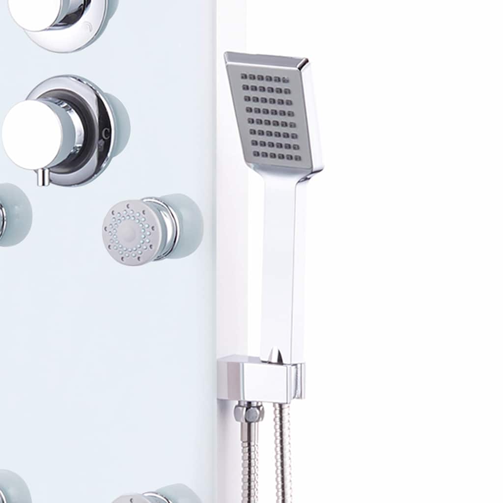 142992 vidaXL Shower Panel Unit Glass 25x44,6x130 cm White 4