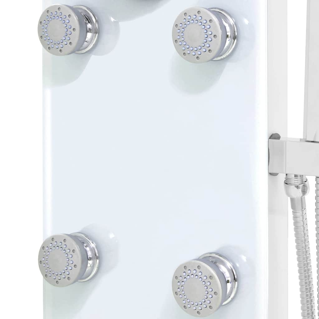 142992 vidaXL Shower Panel Unit Glass 25x44,6x130 cm White 6