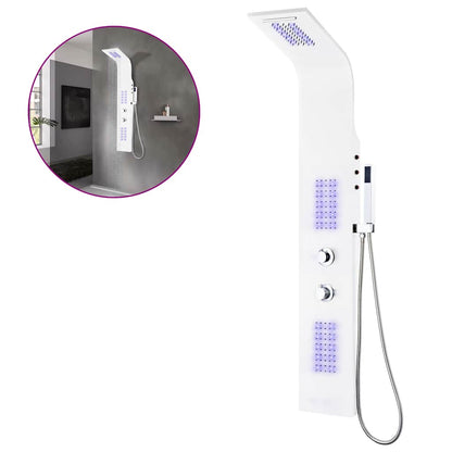 Shower Panel Unit Aluminium 20x44x130 cm White