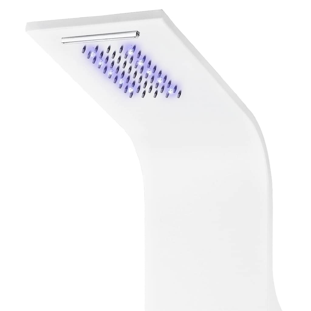 vidaXL Shower Panel Unit Aluminium 20x44x130 cm White 3