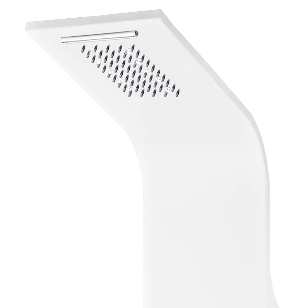 vidaXL Shower Panel Unit Aluminium 20x44x130 cm White 5