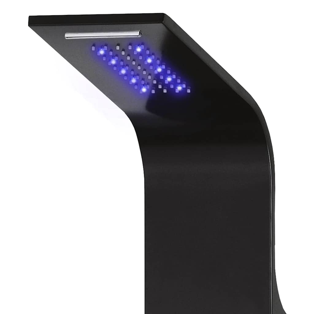 vidaXL Shower Panel Unit Aluminium 20x44x130 cm Black 4
