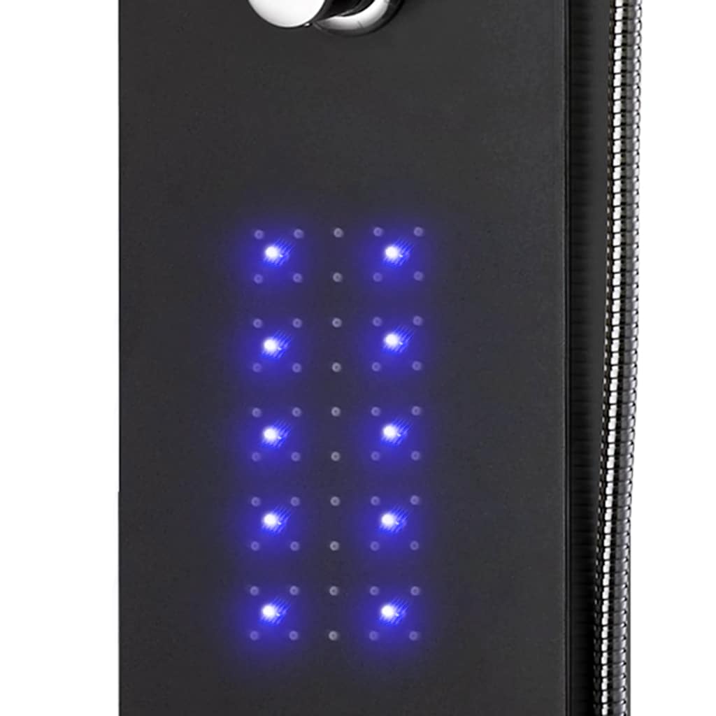 vidaXL Shower Panel Unit Aluminium 20x44x130 cm Black 3