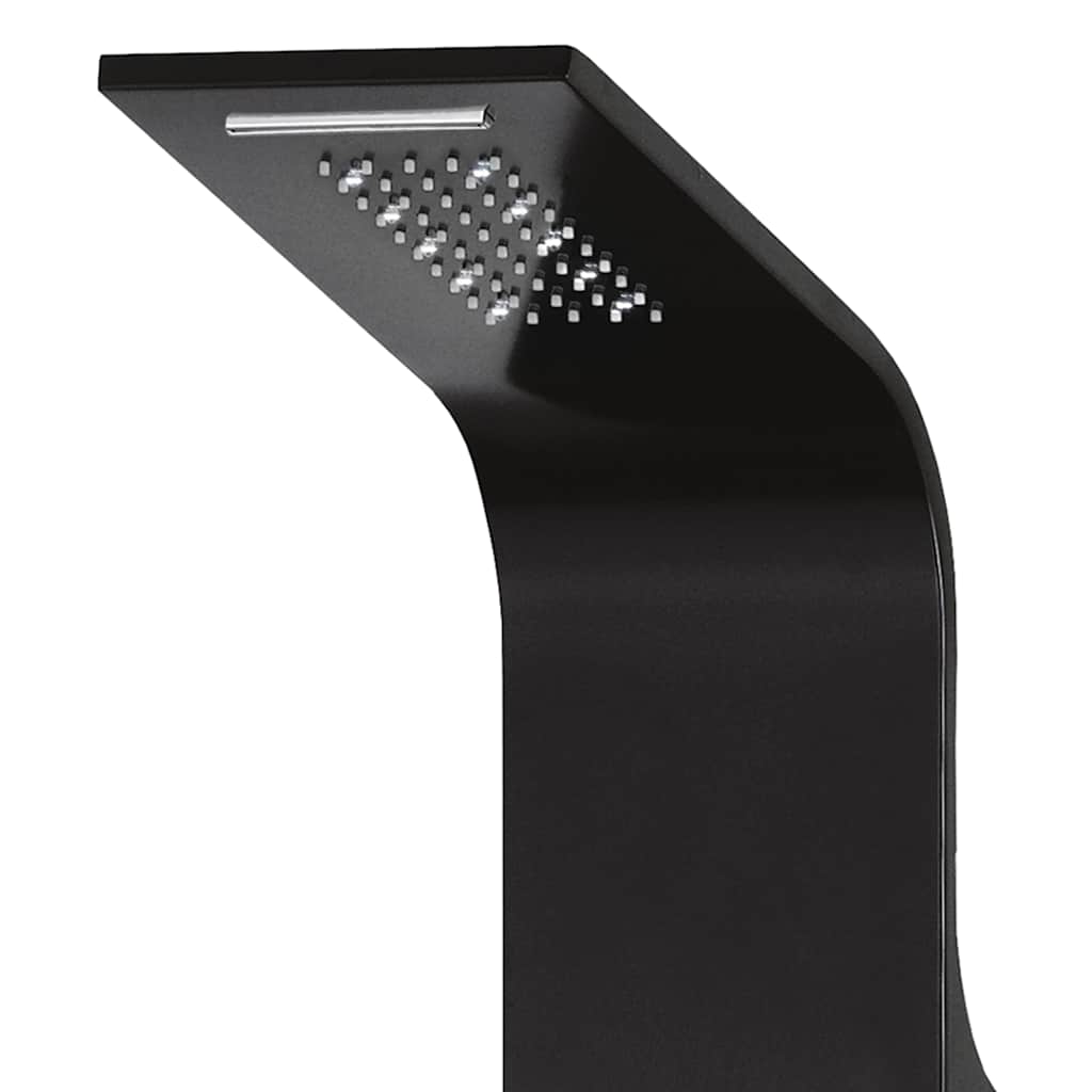 vidaXL Shower Panel Unit Aluminium 20x44x130 cm Black 5