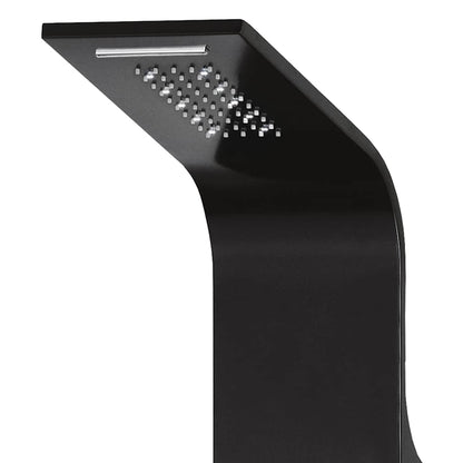 vidaXL Shower Panel Unit Aluminium 20x44x130 cm Black 5