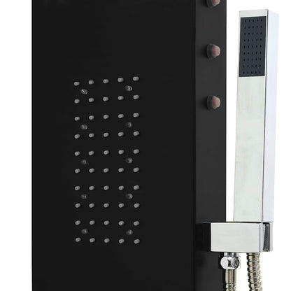 vidaXL Shower Panel Unit Aluminium 20x44x130 cm Black 6