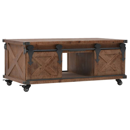 246119 vidaXL Coffee Table Solid Fir Wood 91x51x38 cm Brown 1