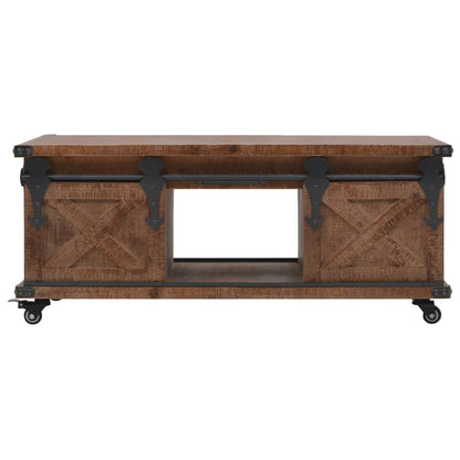 246119 vidaXL Coffee Table Solid Fir Wood 91x51x38 cm Brown 2