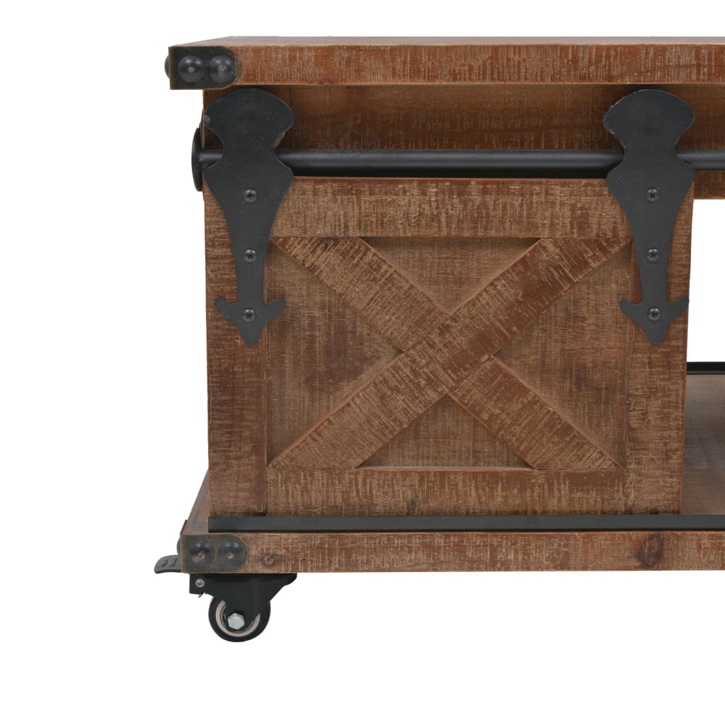 246119 vidaXL Coffee Table Solid Fir Wood 91x51x38 cm Brown 5