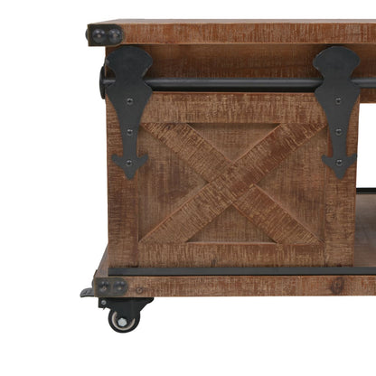 246119 vidaXL Coffee Table Solid Fir Wood 91x51x38 cm Brown 5