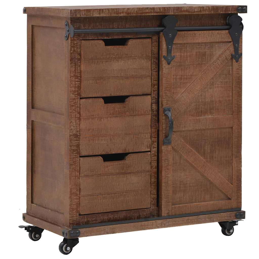 246120 vidaXL Storage Cabinet Solid Fir Wood 64x33,5x75 cm Brown 1