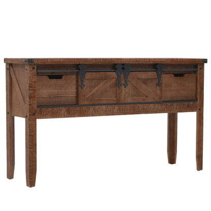 246121 vidaXL Console Table Solid Fir Wood 131x35,5x75 cm Brown 1