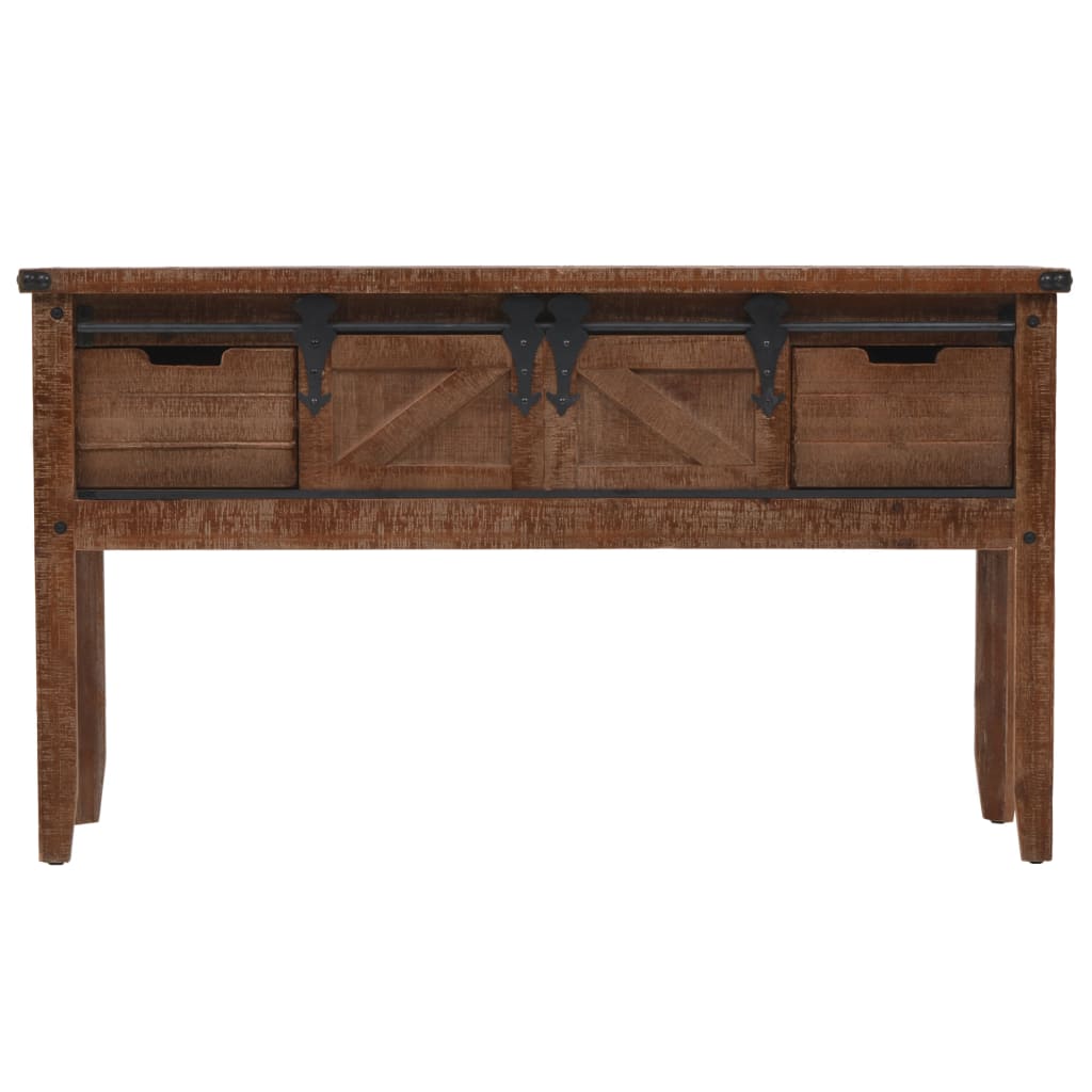 246121 vidaXL Console Table Solid Fir Wood 131x35,5x75 cm Brown 2