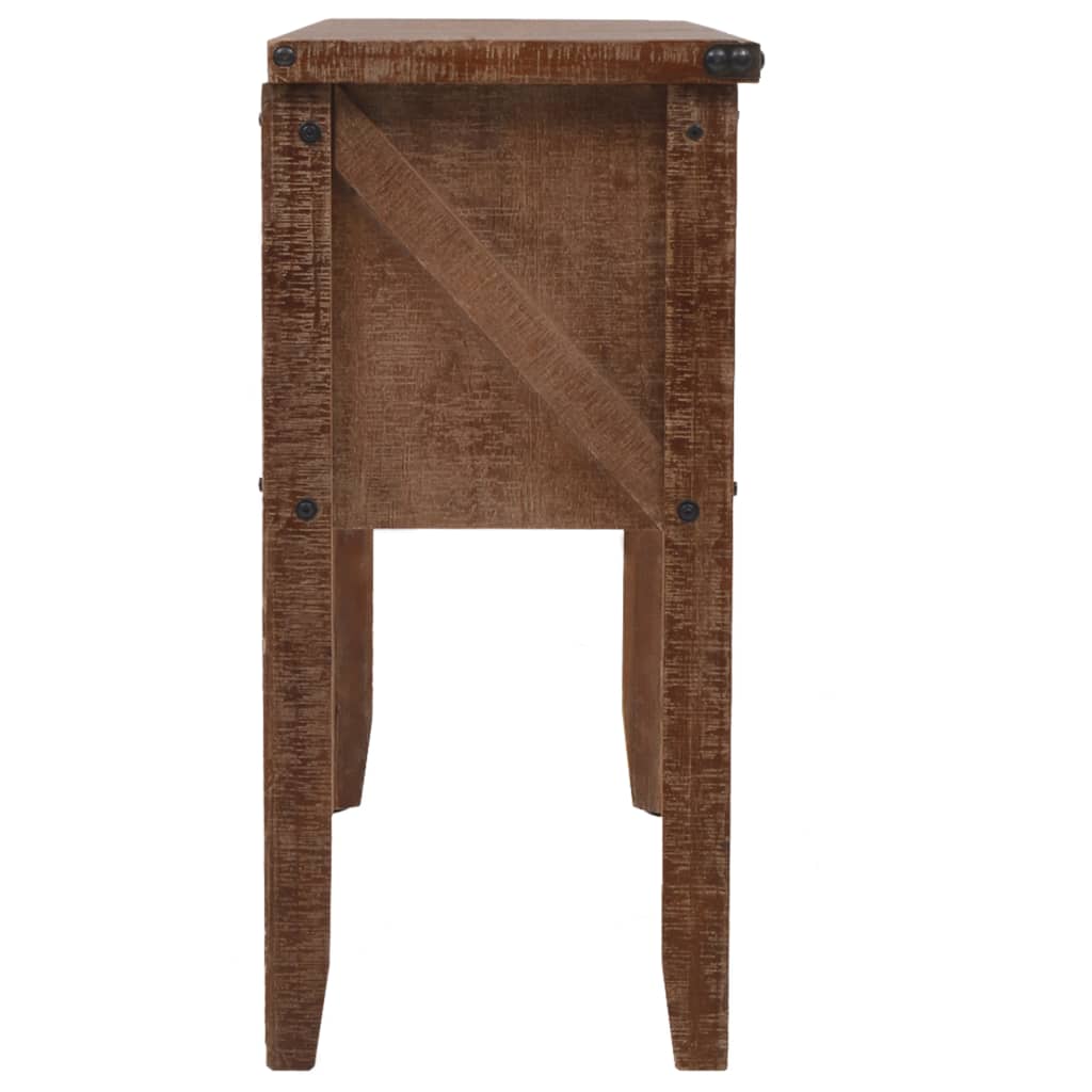 246121 vidaXL Console Table Solid Fir Wood 131x35,5x75 cm Brown 5