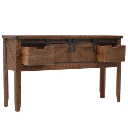 246121 vidaXL Console Table Solid Fir Wood 131x35,5x75 cm Brown 3