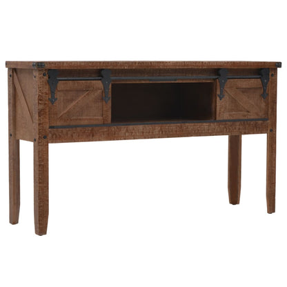 246121 vidaXL Console Table Solid Fir Wood 131x35,5x75 cm Brown 4