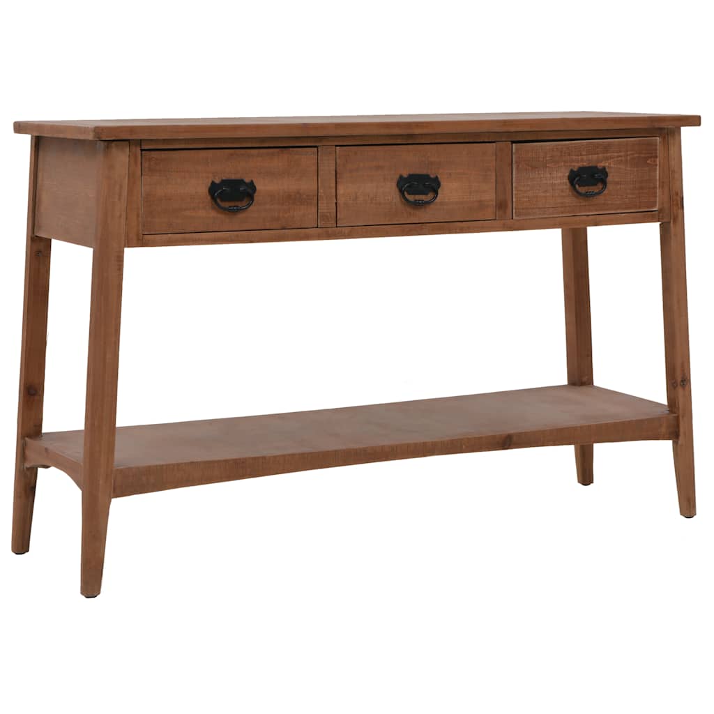 246122 vidaXL Console Table Solid Fir Wood 126x40x77,5 cm Brown 1