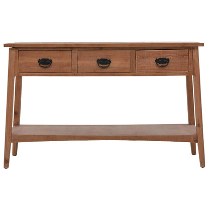 246122 vidaXL Console Table Solid Fir Wood 126x40x77,5 cm Brown 2