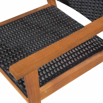 44074 vidaXL 5 Piece Outdoor Dining Set Poly Rattan Black and Brown 4