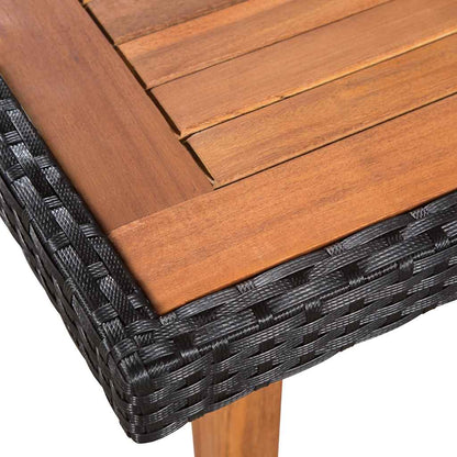44075 vidaXL 5 Piece Outdoor Dining Set Poly Rattan Black and Brown 4