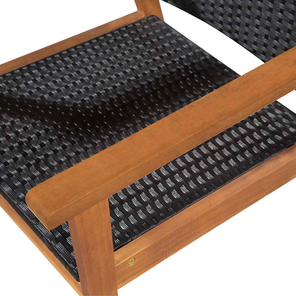 44075 vidaXL 5 Piece Outdoor Dining Set Poly Rattan Black and Brown 5