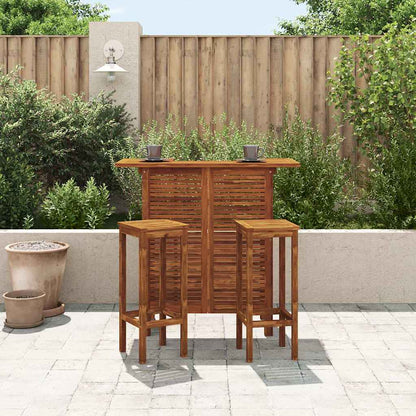 vidaXL Bar Table and Chair Set 3 Pieces Solid Acacia Wood 3