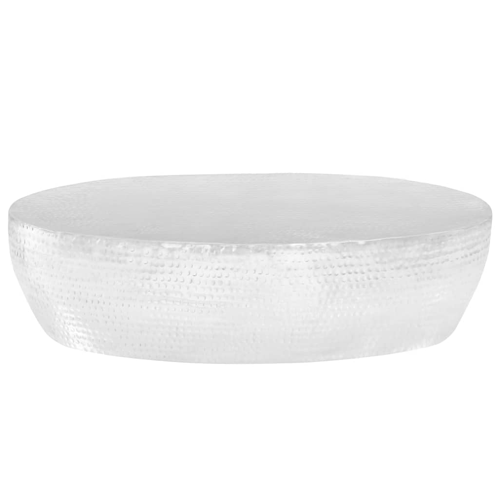 vidaXL Coffee Table | Hammered Silver | Polished Aluminium | 100 x 50 x 28 cm 2